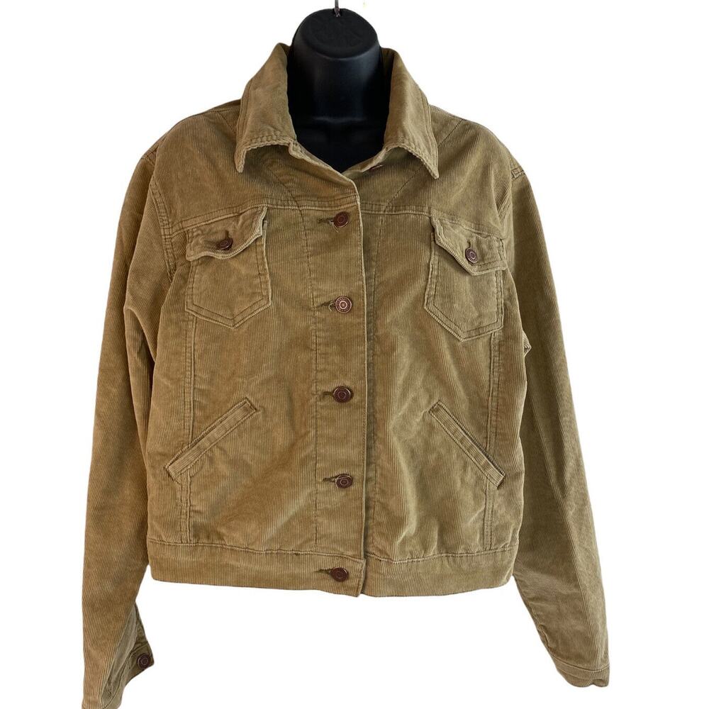 Vtg Levi Strauss Signature Womens Lt Brown Corduroy Jacket Med 8-10
